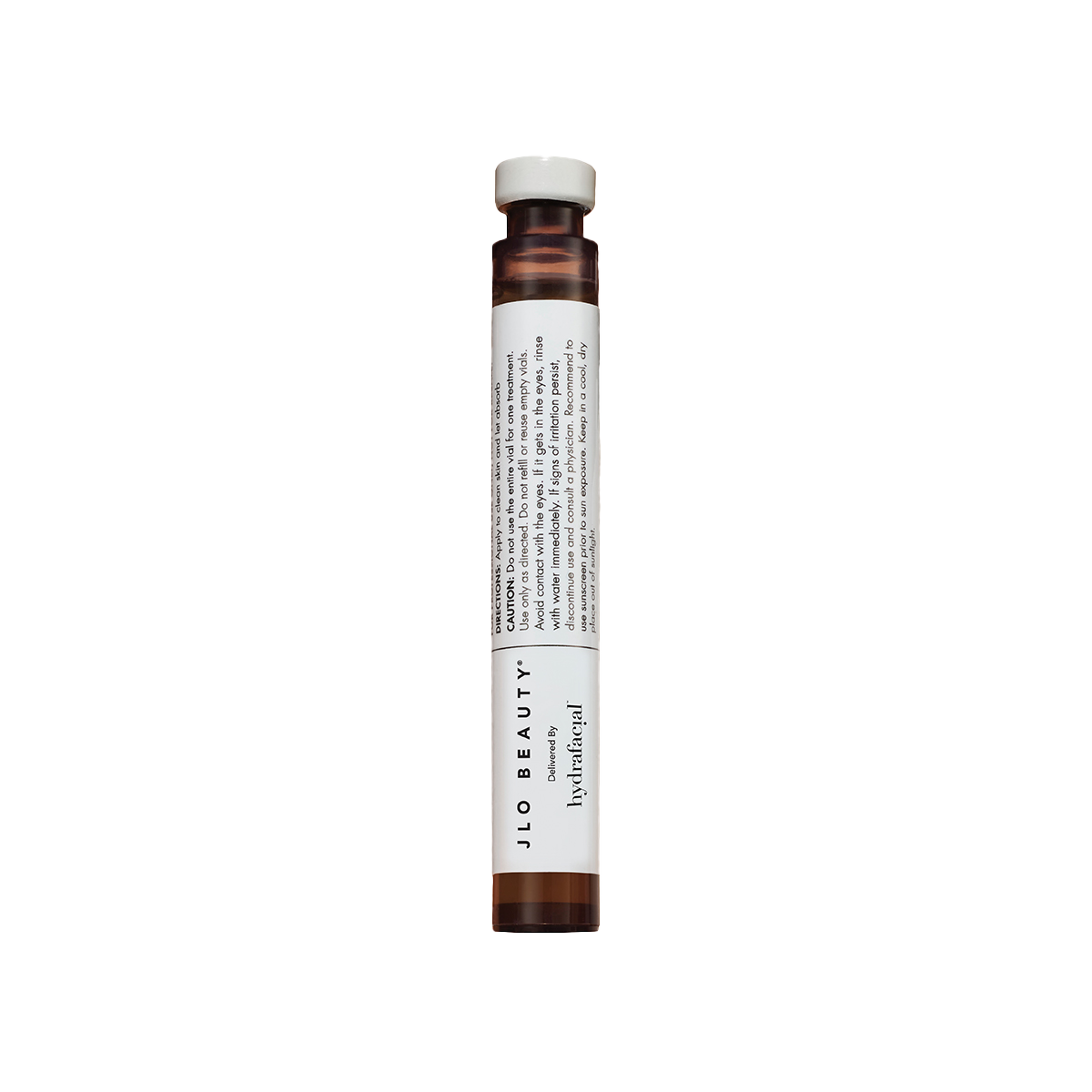 A vial of JLo Beauty serum delivered by Hydrafacial